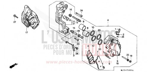 FRONT BRAKE CALIPER (2) VFR750FJ de 1988